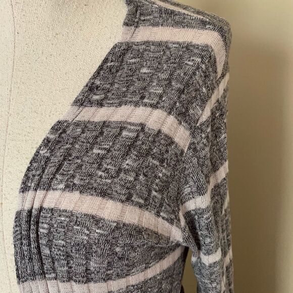 Lula Roe Gray and White Striped  Duster - Picture 2 of 5